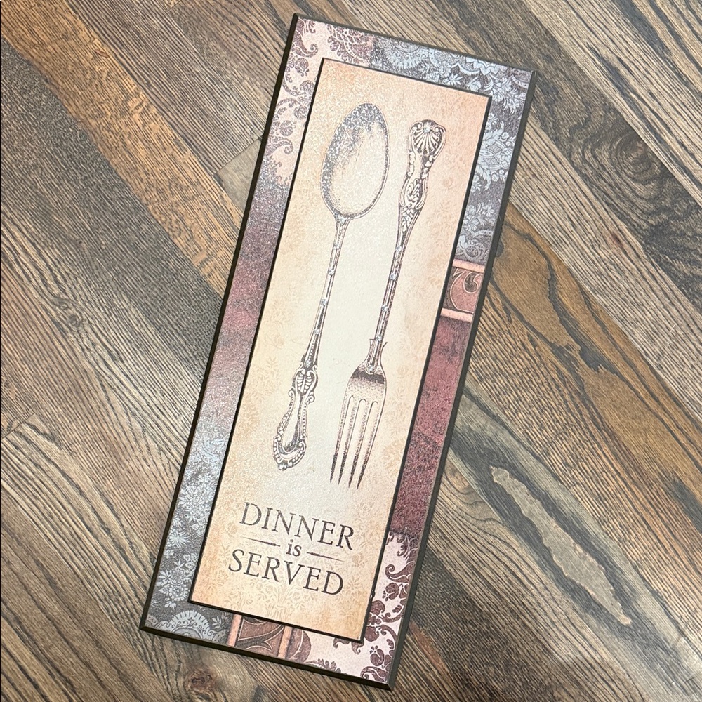 Vintage Style Wall Art with Cutlery Design - Dinner is Served Decor Home Jewels